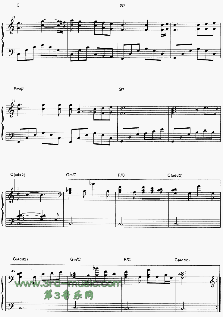 情定大饭店(同名韩剧主题曲)[钢琴曲谱]钢琴曲谱（图3）