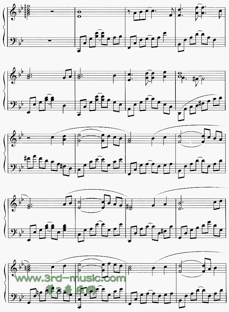 从开始到现在（韩剧《冬日恋歌》主题曲）[钢琴曲谱]钢琴曲谱（图4）