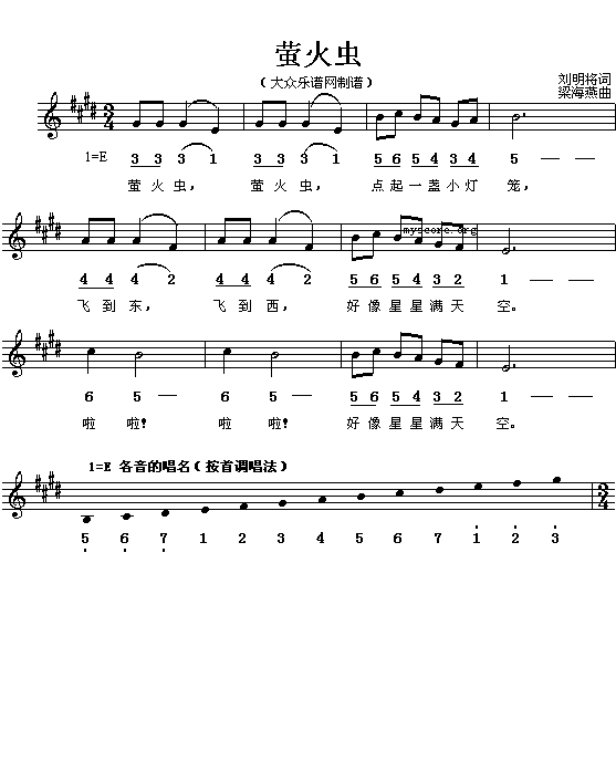萤火虫钢琴曲谱（图1）