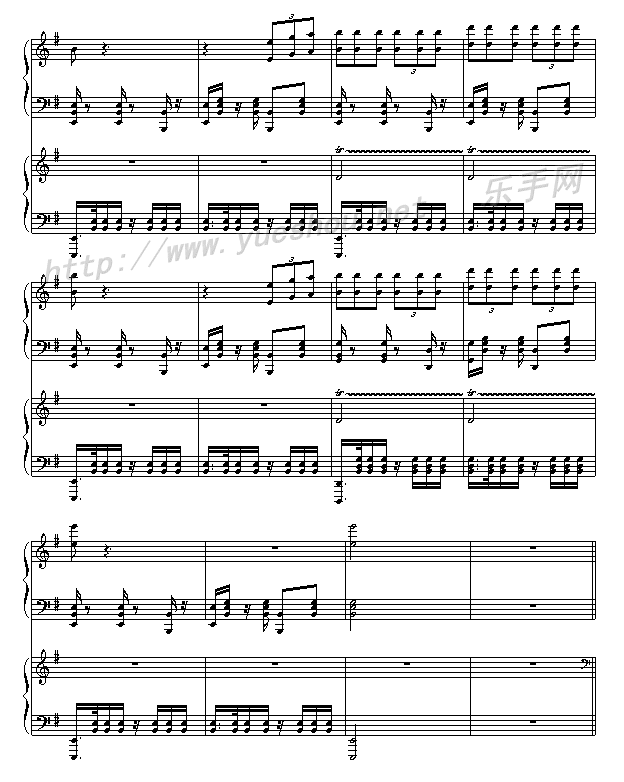 周星驰主演的《功夫》钢琴曲谱（图5）