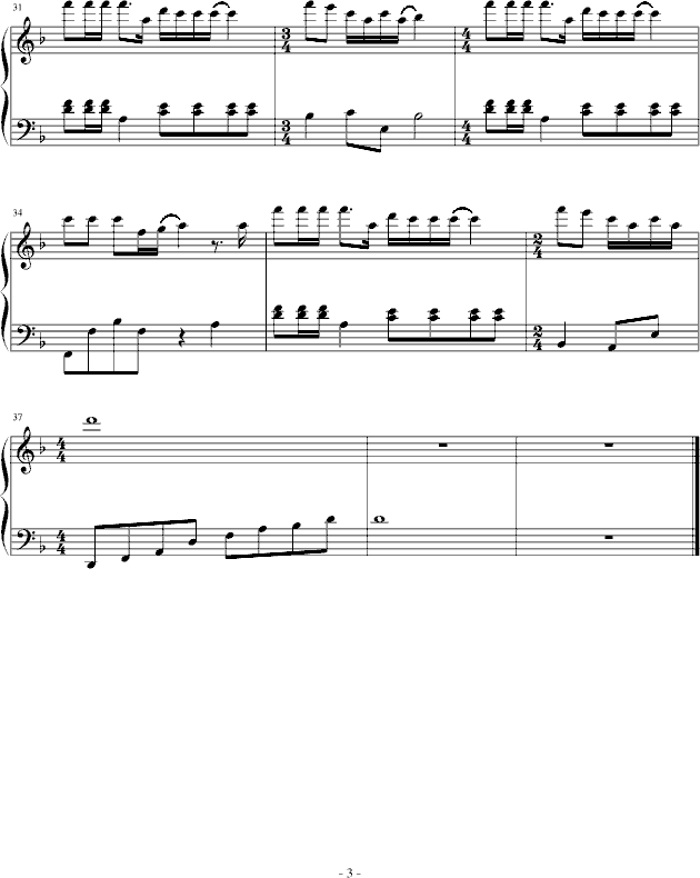 只欠秋天钢琴曲谱（图3）