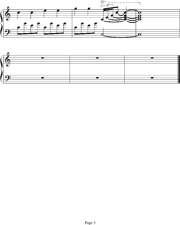 暖暖钢琴曲谱（图5）