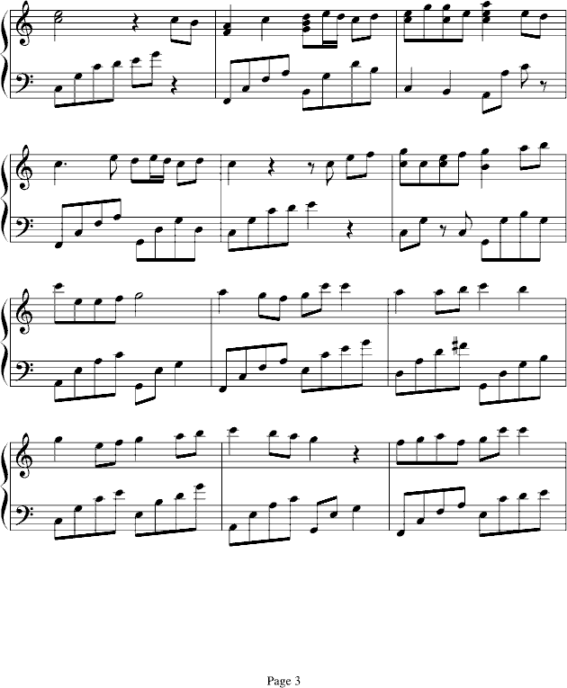 暖暖钢琴曲谱（图3）