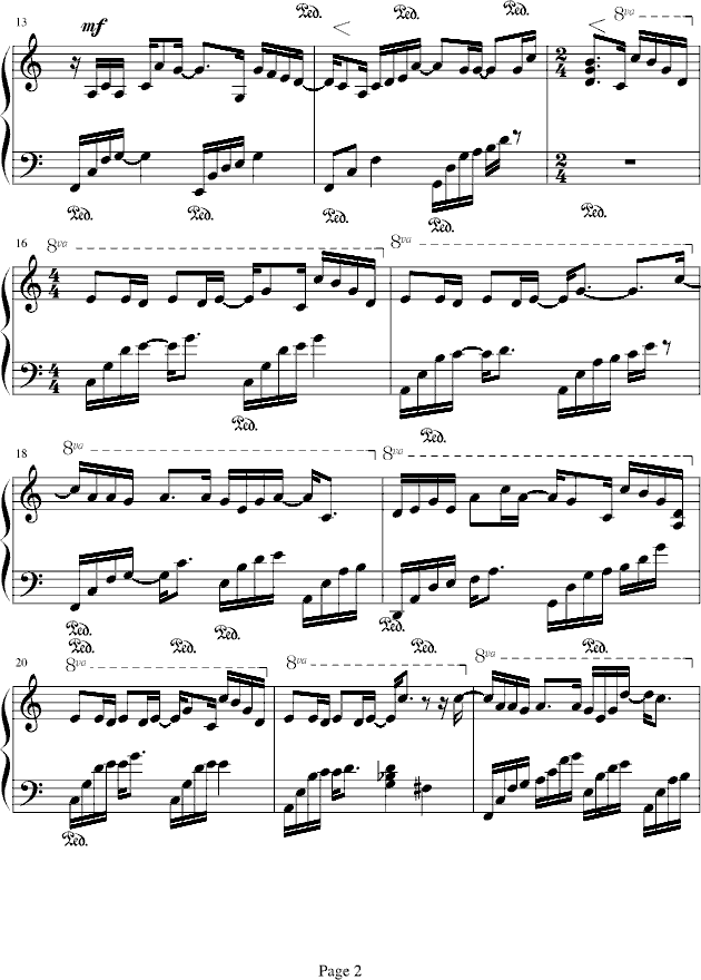 我最闪亮钢琴曲谱（图2）