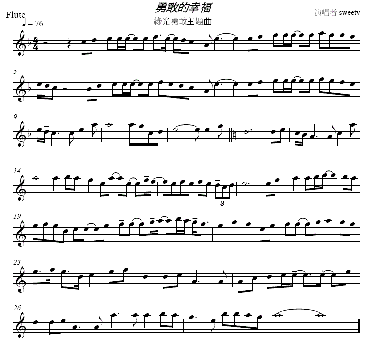 勇敢的幸福钢琴曲谱（图1）