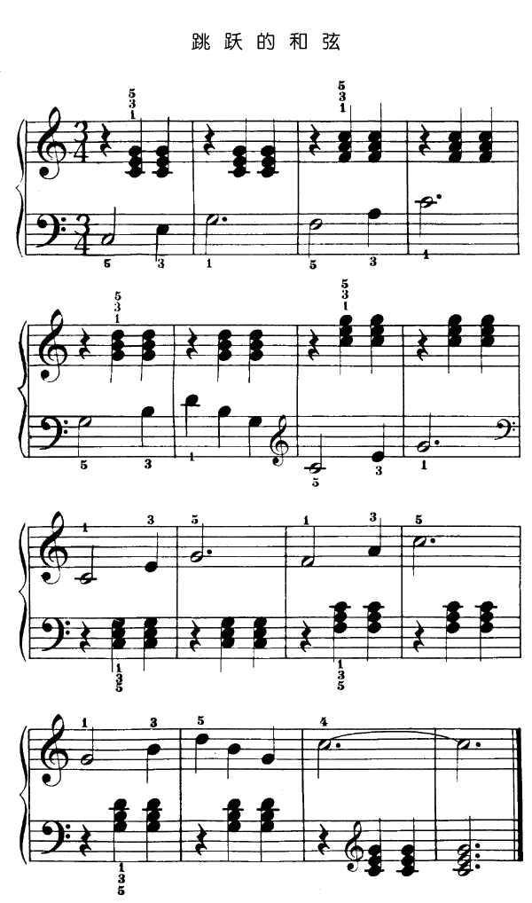 跳跃的和弦钢琴曲谱（图1）