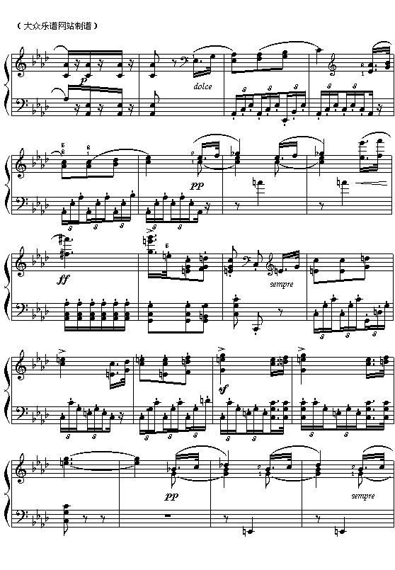(德)贝多芬：《命运交响乐》第二乐章钢琴曲谱（图2）