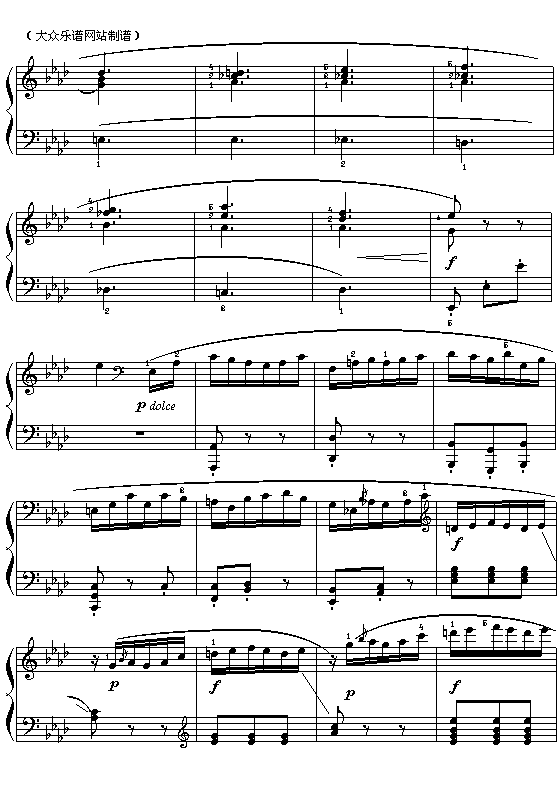 (德)贝多芬：《命运交响乐》第二乐章钢琴曲谱（图3）