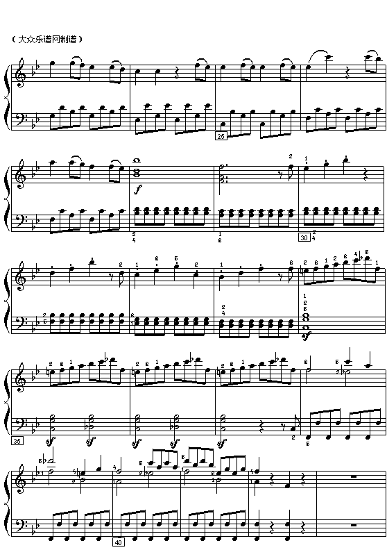 (奥)莫扎特：第40交响乐第一乐章钢琴曲谱（图2）