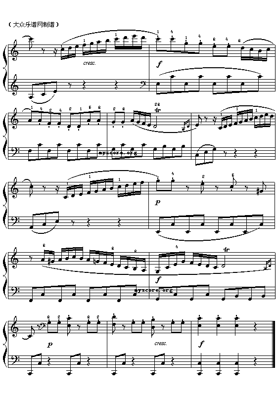 (德)克莱门蒂：小奏鸣曲第二乐章（Op.36 No.3）钢琴曲谱（图3）