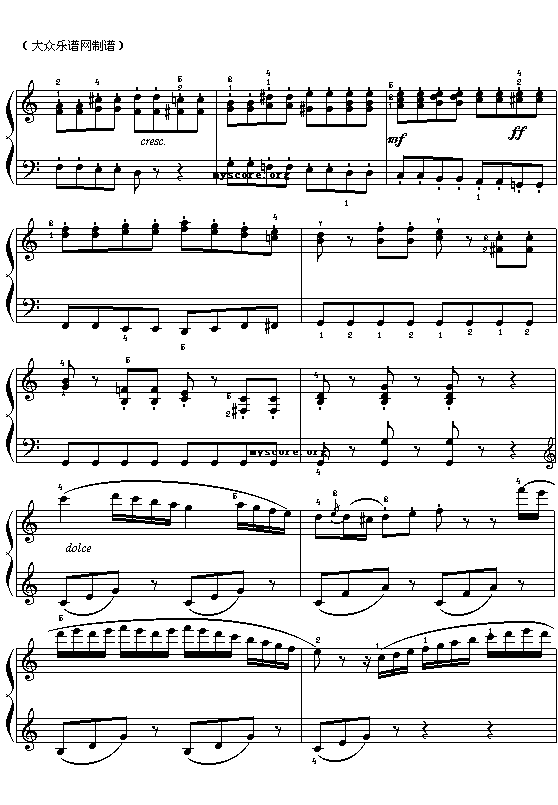 (德)克莱门蒂：小奏鸣曲第二乐章（Op.36 No.3）钢琴曲谱（图2）