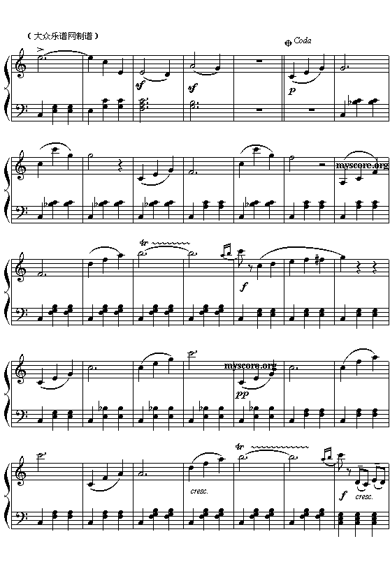 (奥)约翰.斯特劳斯：蓝色多瑙河圆舞曲(全曲)钢琴曲谱（图8）
