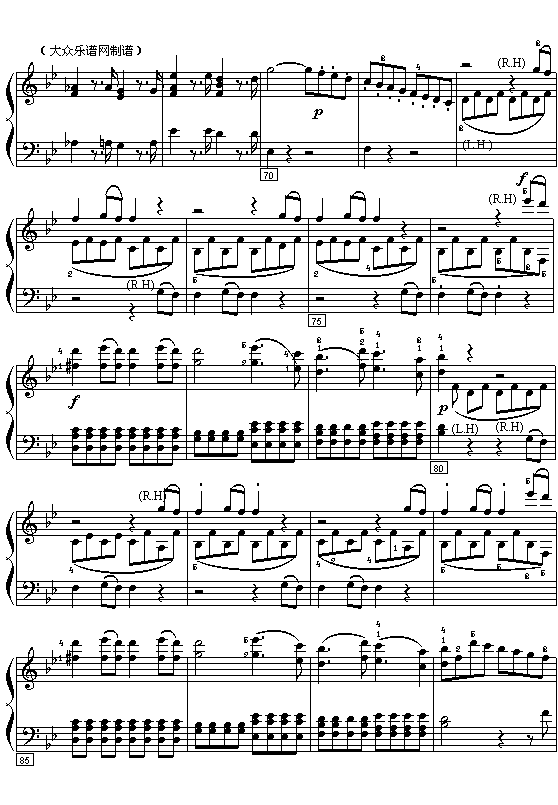 (奥)莫扎特：第40交响乐第一乐章钢琴曲谱（图4）