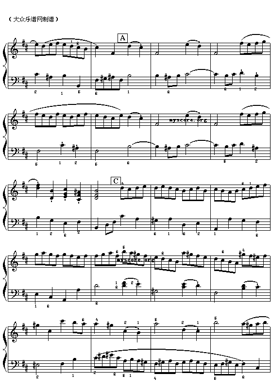 (德)巴赫：回旋曲钢琴曲谱（图2）