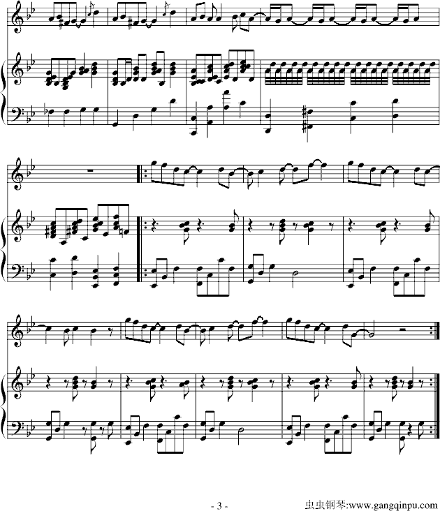 反方向的钟钢琴曲谱（图3）
