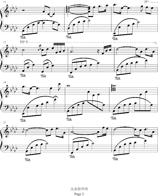 白日梦游钢琴曲谱（图2）