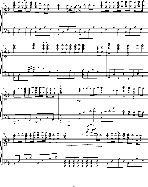 海阔天空钢琴曲谱（图6）