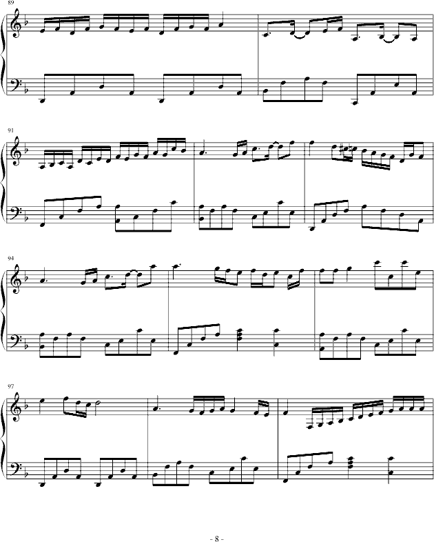 海阔天空钢琴曲谱（图8）
