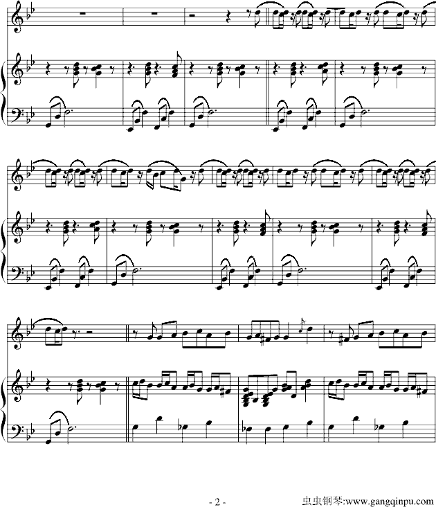 反方向的钟钢琴曲谱（图2）
