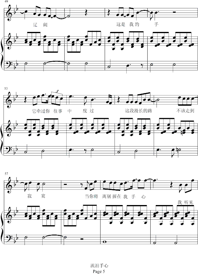 流泪手心钢琴曲谱（图5）
