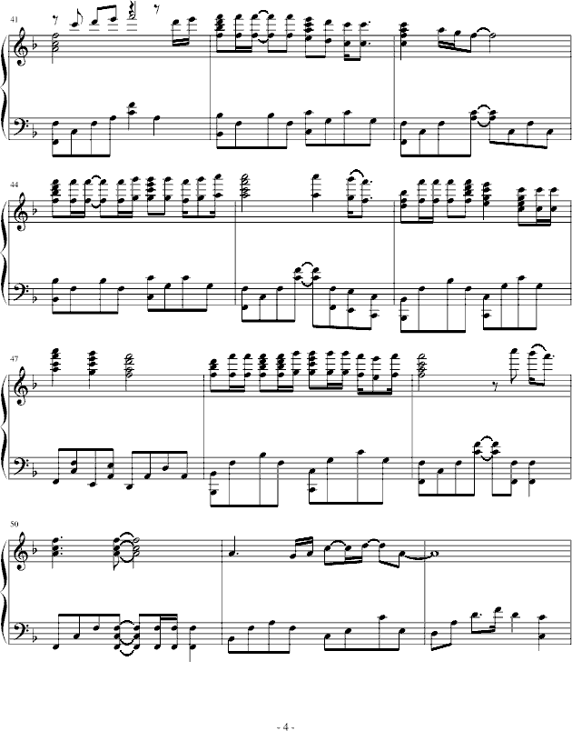 海阔天空钢琴曲谱（图4）
