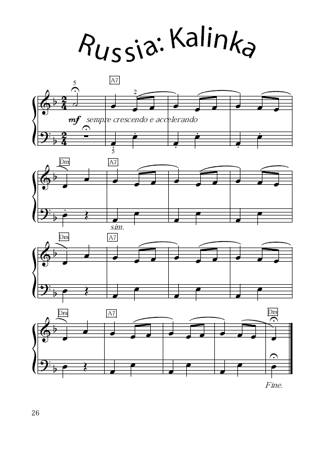 卡琳卡(简易钢琴谱)钢琴曲谱（图1）