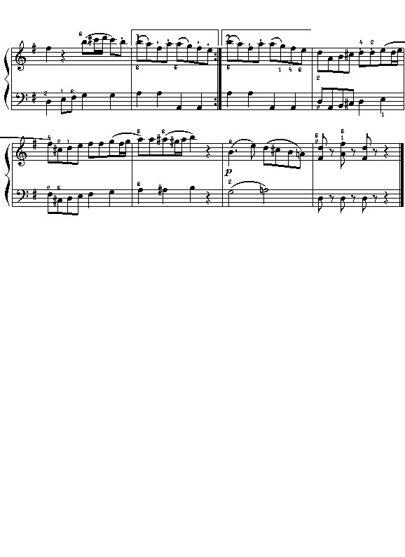 莫扎特:《小夜曲》（选自《G大调弦乐小夜曲》第一乐章）钢琴曲谱（图3）