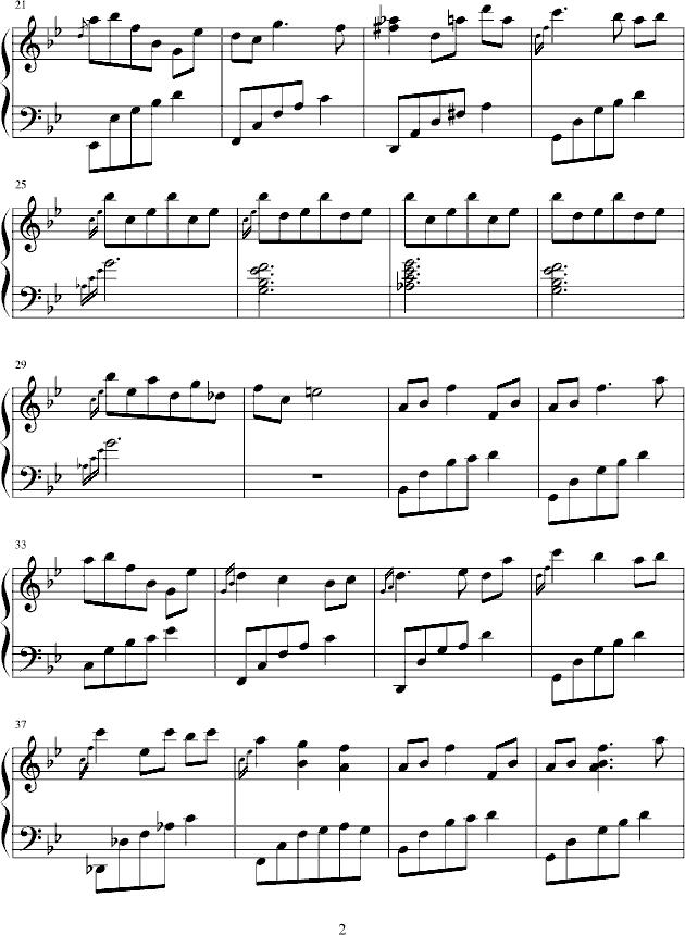 夏钢琴曲谱（图2）