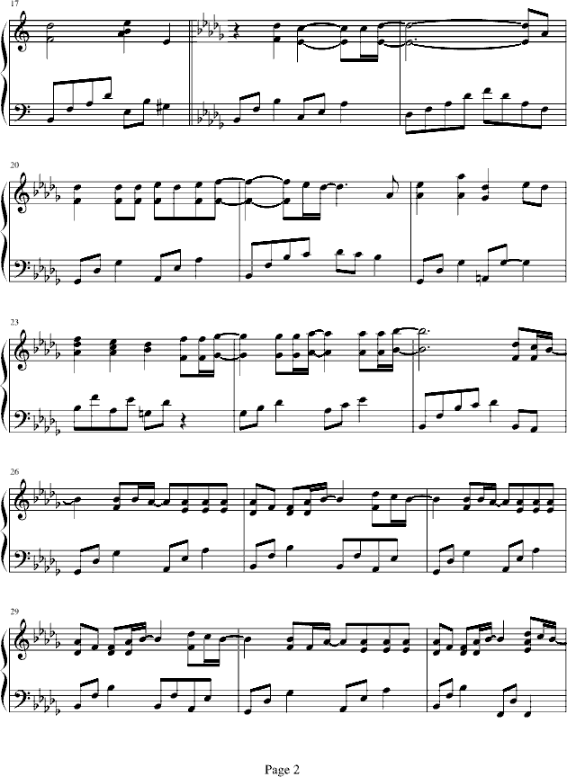 圣母玛利亚钢琴曲谱（图2）