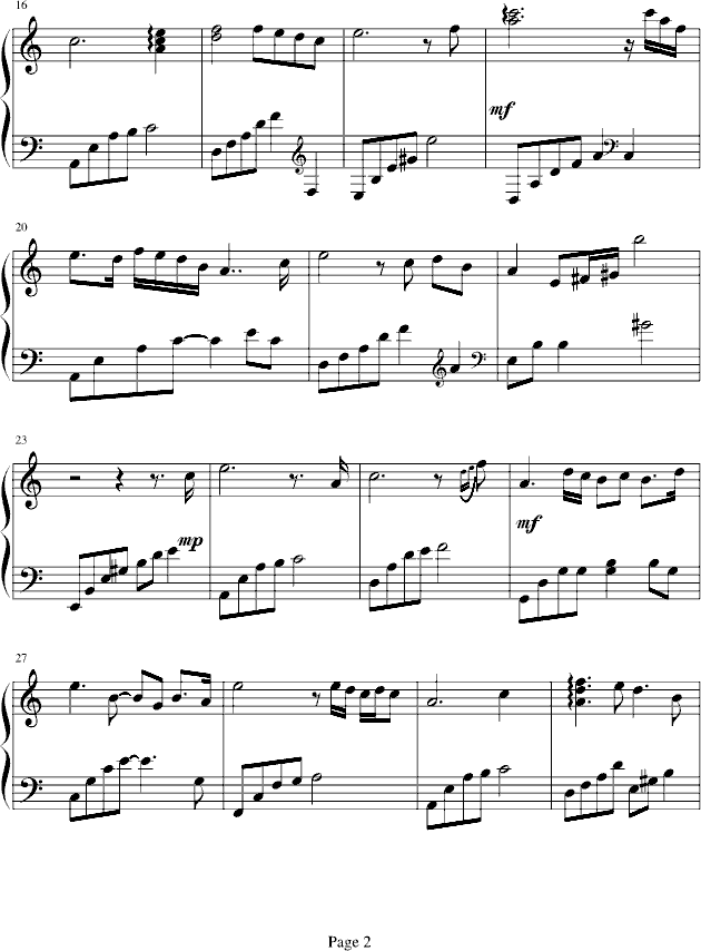 伤钢琴曲谱（图2）