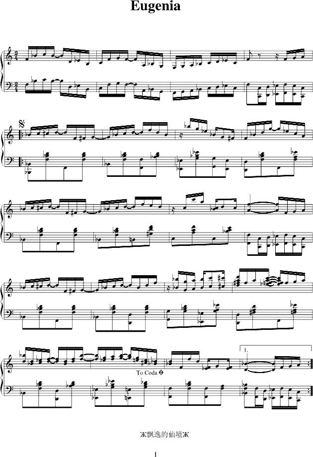Eugenia-爵士钢琴曲谱（图1）