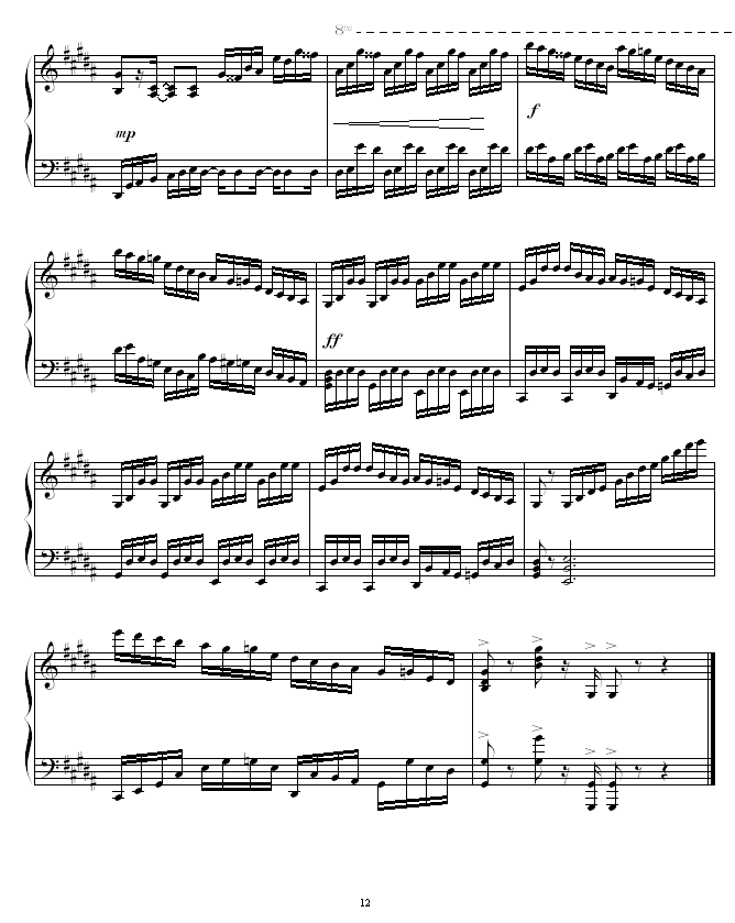 Etude in B Major -圣钢琴曲谱（图12）