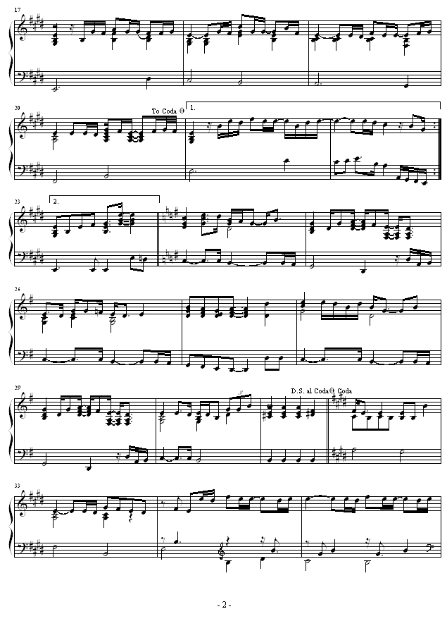 Hero钢琴曲谱（图2）