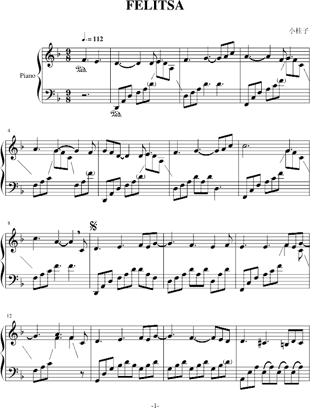 FELITSA钢琴曲谱（图1）