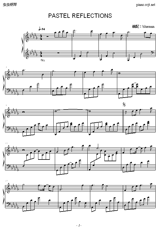 Pastel Reflections钢琴曲谱（图1）