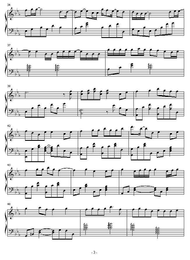 金鱼花火钢琴曲谱（图3）