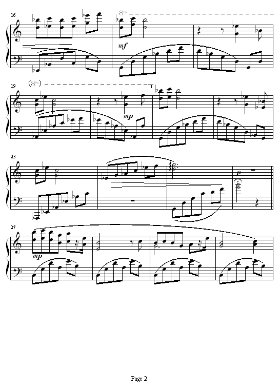一月雪晨钢琴曲谱（图2）