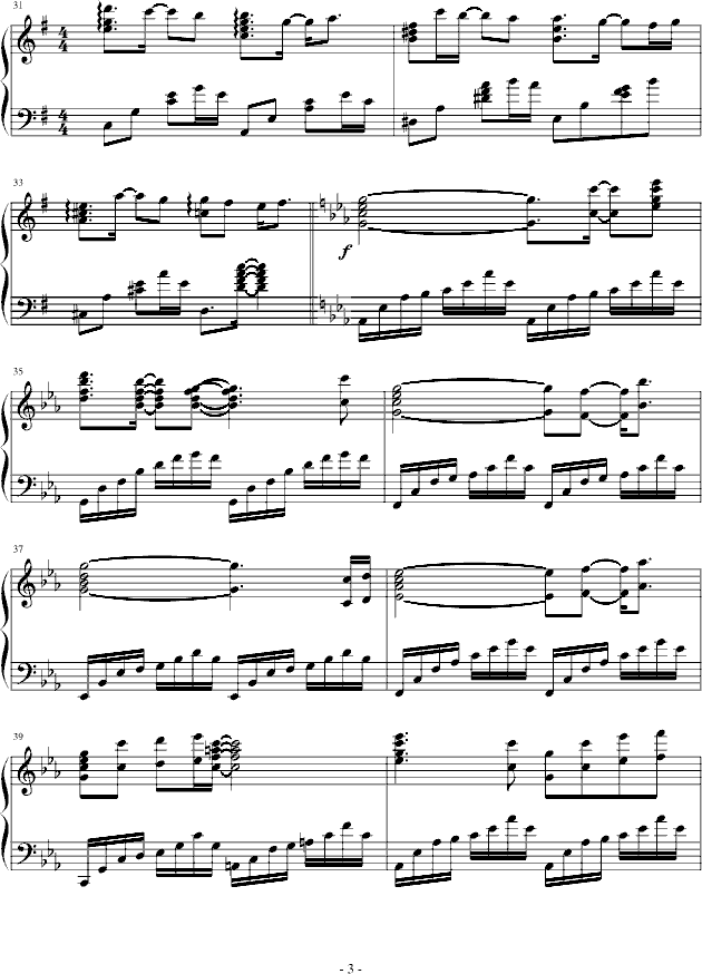 朱红的泪钢琴曲谱（图3）