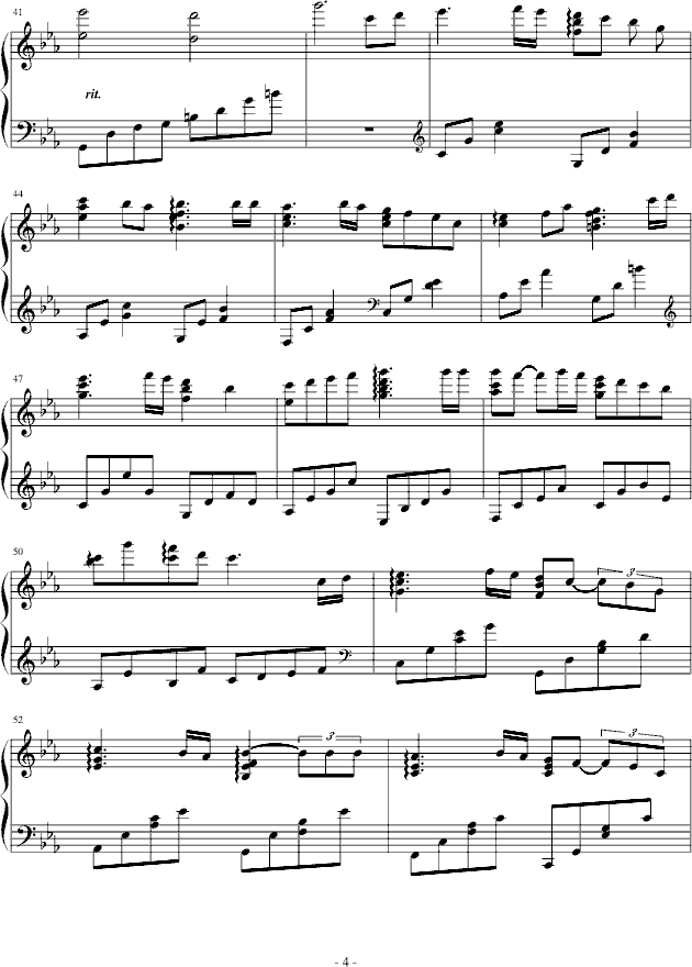 朱红的泪钢琴曲谱（图4）