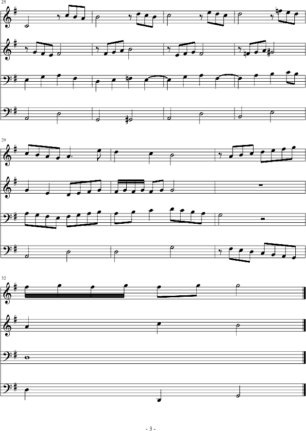 四声部小曲钢琴曲谱（图3）