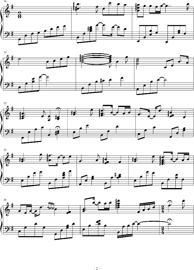 朱红的泪钢琴曲谱（图2）