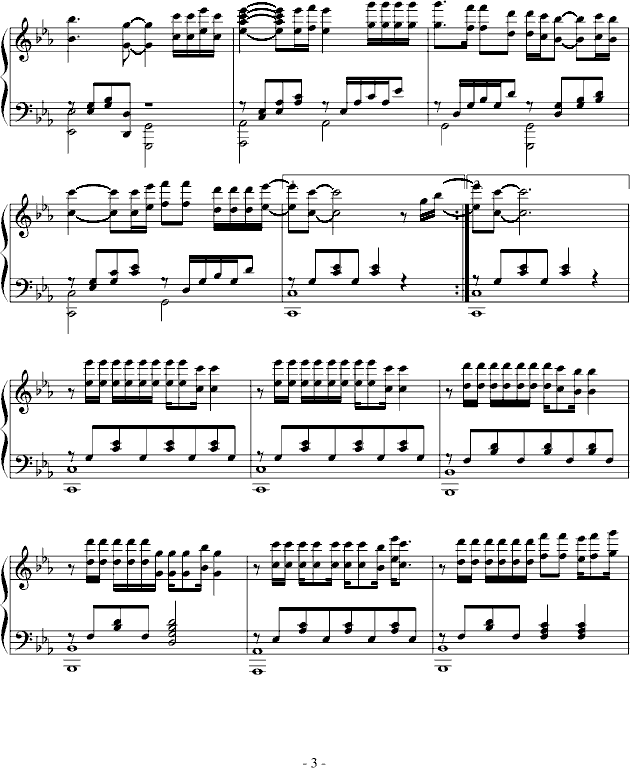 回心转意钢琴曲谱（图3）
