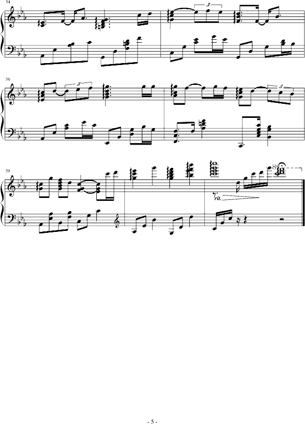 朱红的泪钢琴曲谱（图5）