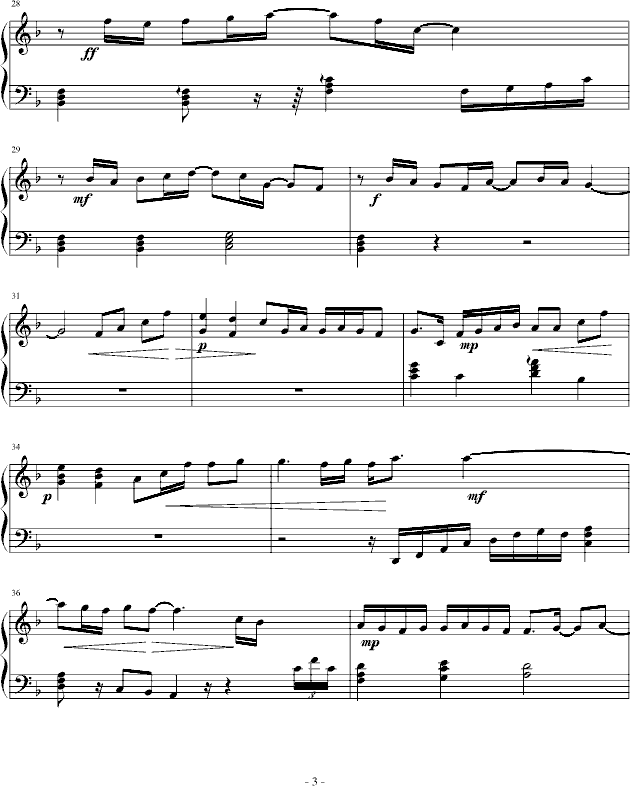星期六的深夜-（原版）钢琴曲谱（图3）