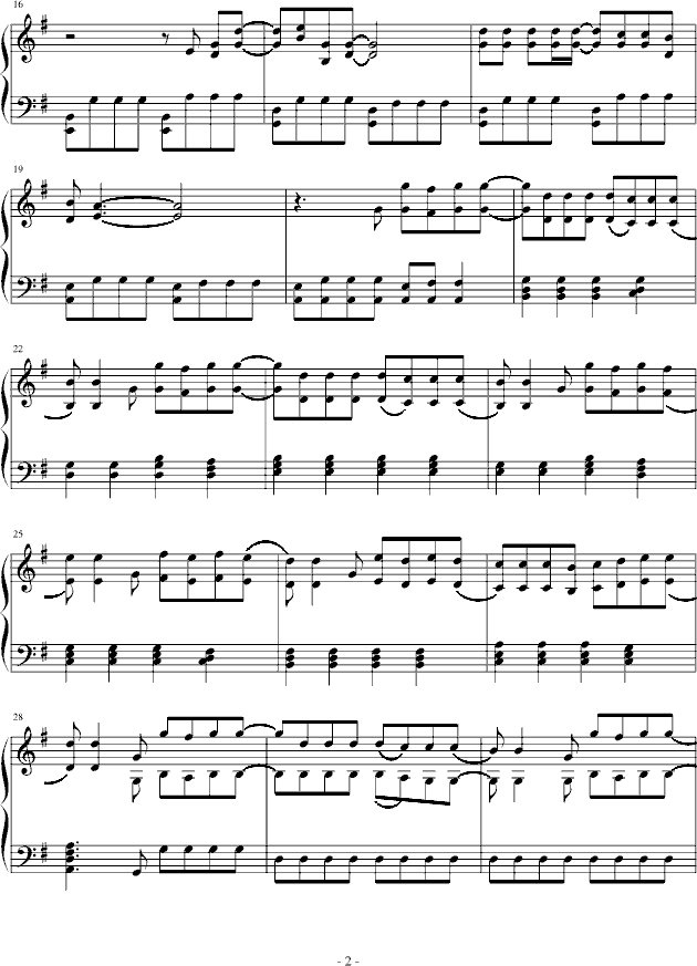 不能说的秘密钢琴曲谱（图2）