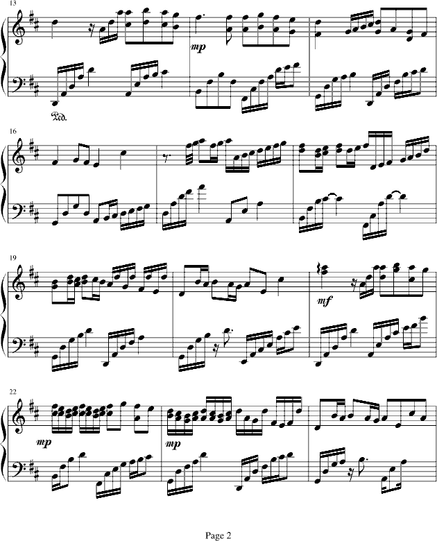卡农-唯美浪漫版钢琴曲谱（图2）