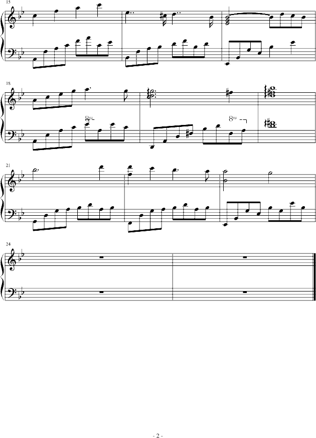 Misty rain钢琴曲谱（图2）