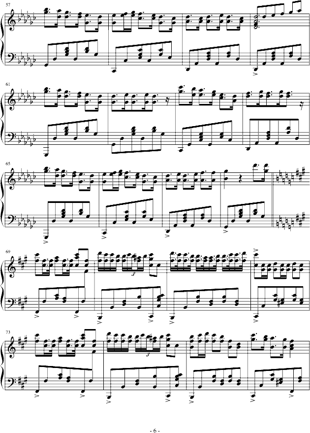 降G大调华丽波兰舞曲钢琴曲谱（图6）