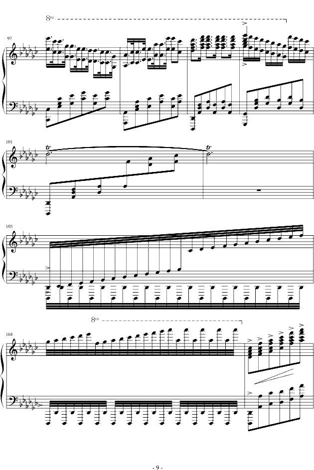 降G大调华丽波兰舞曲钢琴曲谱（图9）