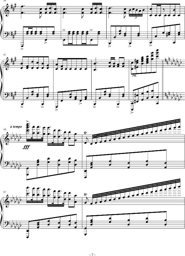 降G大调华丽波兰舞曲钢琴曲谱（图7）